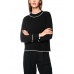 Marccain Sports - BS 4125 M63 - Zwarte gebreide trui met contrasterende randen  